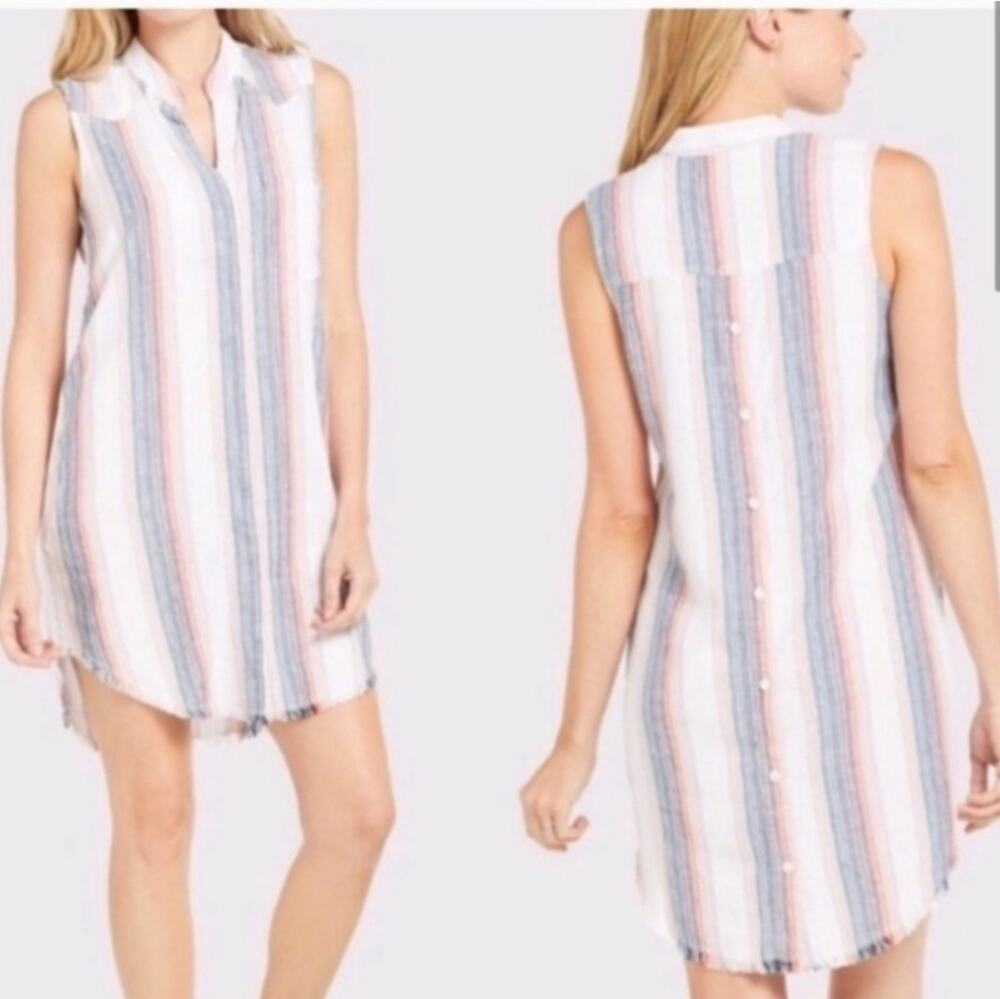 Cloth & Stone Multicolor Striped Mini Dress large